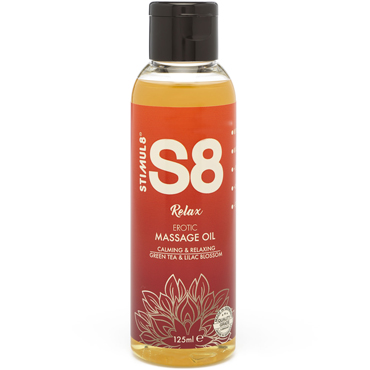 Stimul8 Massage Oil Relax Green Tea & Lilac Blossom, 125 мл, Массажное масло, Зеленый чай и цветы сирени