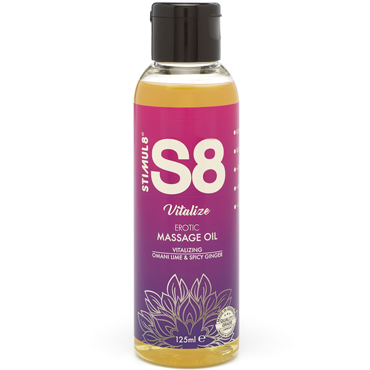Stimul8 Massage Oil Vitalize Omani Lime & Spicy Ginger, 125 мл, Массажное масло, Оманский лайм и пряный имбирь