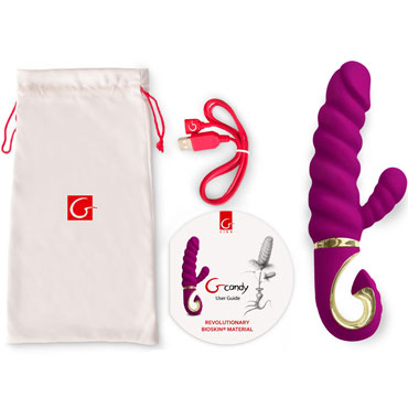 Gvibe Gcandy, пурпурный - Витой вибратор с клиторальной стимуляцией - купить в секс шопе