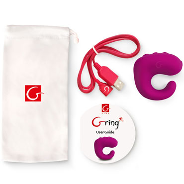 Gvibe Gring XL, пурпурный - Вибратор на палец 2 в 1 - купить в секс шопе
