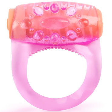 Brazzers Эрекционное кольцо c вибрацией и зубчиками, розовое