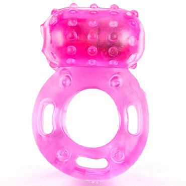Brazzers Эрекционное кольцо с вибрацией и точками, розовое, Для усиления ощущений