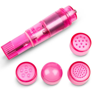 Brazzers Мини-вибратор с насадками, розовый - фото, отзывы