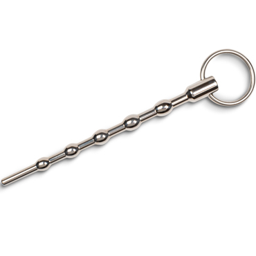 Пикантные штучки Расширитель уретры с кольцом Шарики, серебристый