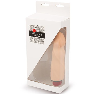 Пикантные штучки Мультискоростной вибратор 20х4 см, телесный - Из реалистичного материала - купить в секс шопе