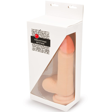 Пикантные штучки Фаллос-реалистик с мошонкой 18х4 см, телесный - Из реалистичного материала - купить в секс шопе