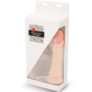 Пикантные штучки Реалистичный фаллоимитатор с вибрацией 20.5х3.5 см, телесный - Из реалистичного материала - купить в секс шопе