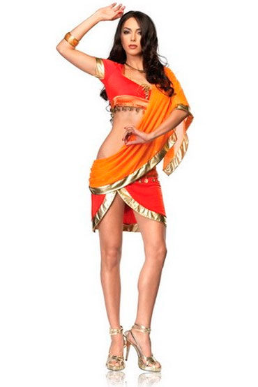 Leg Avenue Bollywood Beauty, Оранжевый, с шифоновой накидкой