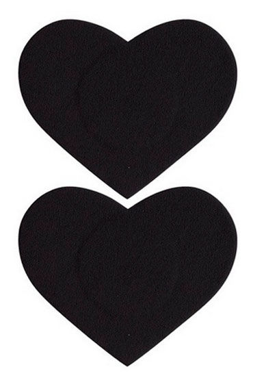 Leg Avenue украшение на соски, черное, Наклейки в форме сердечек