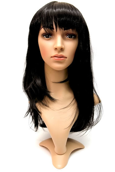 Courtney Wig, темно-каштановый, Прямые длинные волосы с челкой