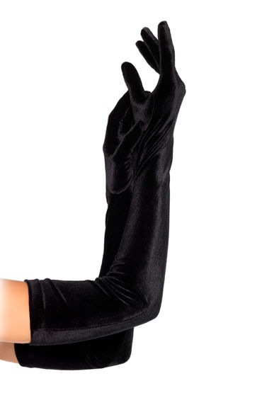 Leg Avenue перчатки, Велюровые, черного цвета