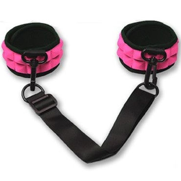 PicoBong Resist No Evil Cuffs, черно-розовый, Мягкие наручники на липучках