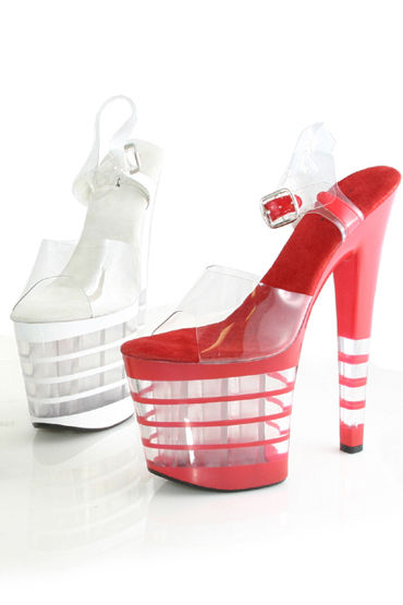 Ellie Shoes Stack, красный, Красивые босоножки на каблуке 21 см