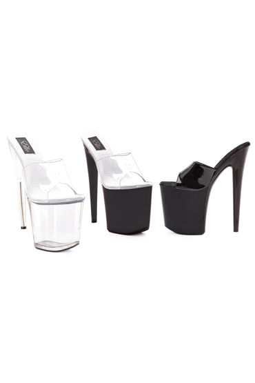 Ellie Shoes Vanity, черный - Сабо на высокой платформе, каблук 20 см - купить в секс шопе
