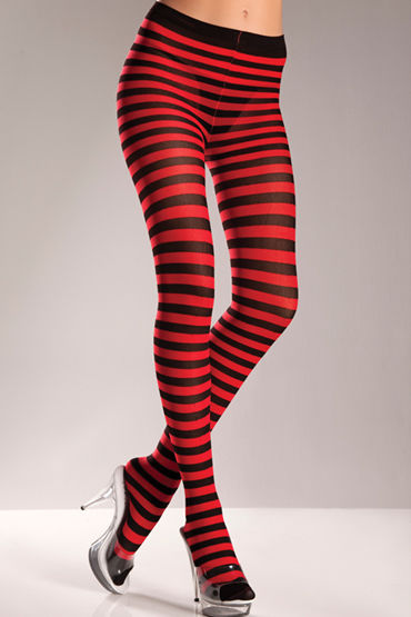 Bewicked Striped Tights, черно-красный, Колготки в игривую полоску