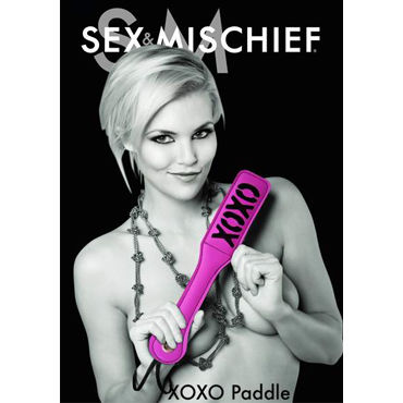 Sex & Mischief Xoxo Paddle, розовый, Шлепалка с надписью