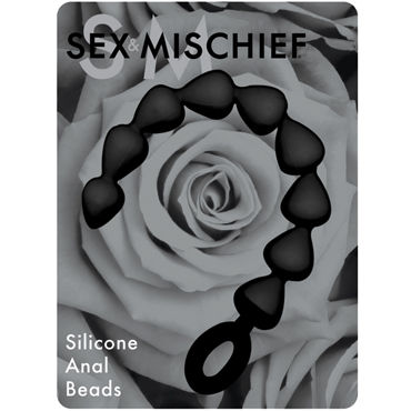 Sex & Mischief Black Silicone Anal Beads, Анальные шарики