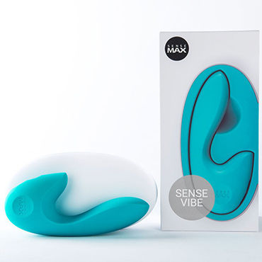 SenseVibe, голубой - Эргономичный перезаряжаемый вибратор для точки G и клитора - купить в секс шопе