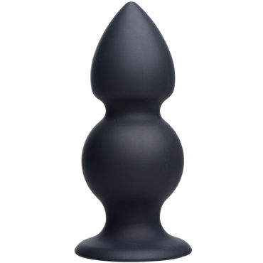Tom of Finland Weighted Silicone Anal Plug, черная, Анальная пробка из двух шариков