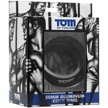 Tom of Finland 50mm Aluminum Cock Rings, черное - фото, отзывы