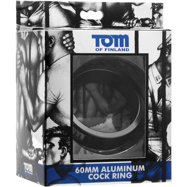 Tom of Finland 60mm Aluminum Cock Rings, черное - фото, отзывы