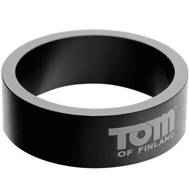 Tom of Finland 60mm Aluminum Cock Rings, черное, Эрекционное кольцо из металла