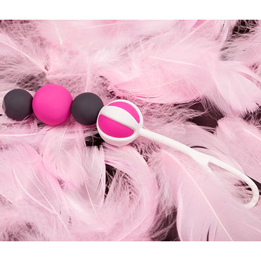 Gvibe Geisha Balls Magnetiс, черно-розовые - Вагинальные шарики на магнитах - купить в секс шопе