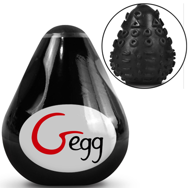 Gvibe Gegg, черное, Яйцо-мастурбатор с рельефом