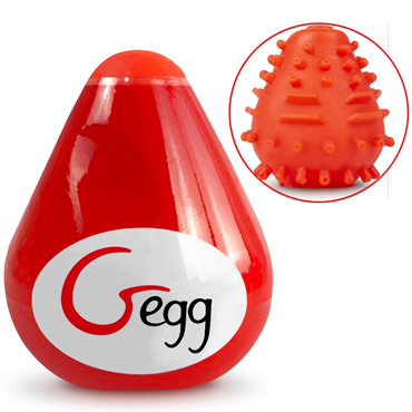 Gvibe Gegg, красное, Яйцо-мастурбатор с рельефом