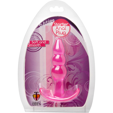 XR Brands Trinity Vibes Bubbles Bumpy Starter, розовая - Анальная пробка - купить в секс шопе