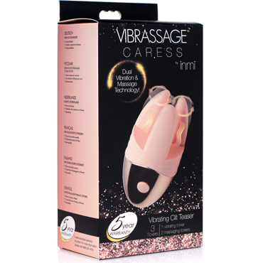 XR Brands Inmi Vibrassage Caress Vibrating Clit Teaser, розовый, Массажер для клитора и другие товары XR Brands с фото
