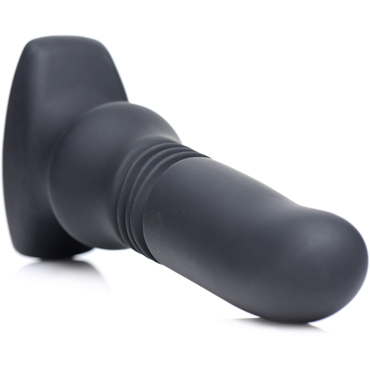 XR Brands Silicone Vibrating & Thrusting Plug with Remote Control, черный - фото, отзывы