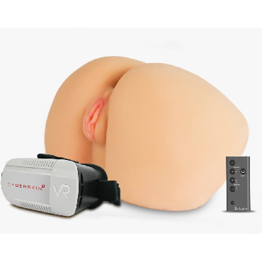 Topco CyberSkin Twerking Butt Deluxe, телесный, Мастурбатор с очками для виртуальной реальности