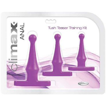 Topco Climax Anal Tush Teaser Training Kit, фиолетовый - Набор для анальной стимуляции - купить в секс шопе