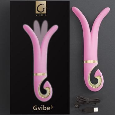 Gvibe 3, розовый - Вибратор  с гибкими концами и 3 вибромоторами - купить в секс шопе