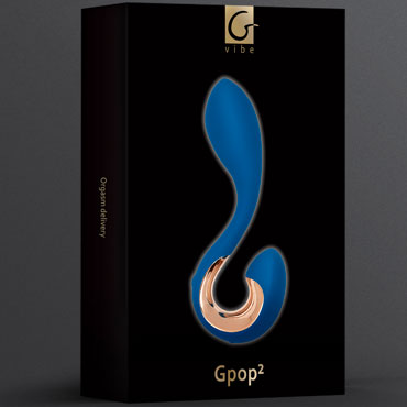 Gvibe Gpop 2, синий - Перезаряжаемый вибратор унисекс анатомической формы - купить в секс шопе