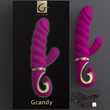 Gvibe Gcandy, пурпурный - Витой вибратор с клиторальной стимуляцией - купить в секс шопе