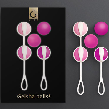 Gvibe Geisha Balls 3, розовые - Набор из 5 шариков разного веса для тренировки вагинальных мышц - купить в секс шопе