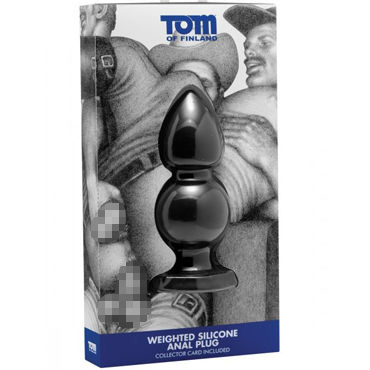Tom of Finland Weighted Silicone Anal Plug, черная - Анальная пробка из двух шариков - купить в секс шопе