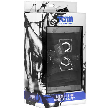 Tom of Finland Neoprene Ankle Cuffs, черные - Манжеты для ног с замками - купить в секс шопе