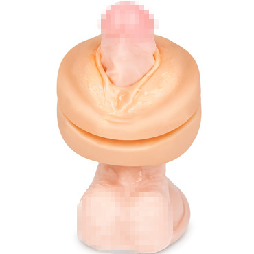 ФлешНаш Ally Breelsen/Ангелина Дорошенкова, телесный - Двусторонний мини-мастурбатор, копия вагины и ануса порнозвезды - купить в секс шопе