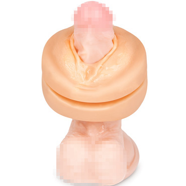 ФлешНаш Олеся Малибу, телесный - Двусторонний мини-мастурбатор, копия вагины и ануса порнозвезды - купить в секс шопе