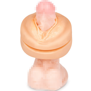 ФлешНаш Елена Беркова, телесный - Двусторонний мини-мастурбатор, копия вагины и ануса порнозвезды - купить в секс шопе