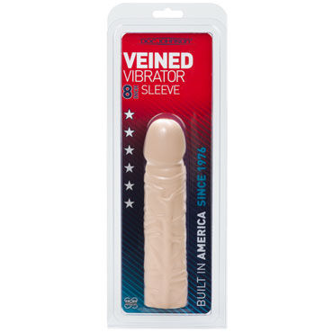 Doc Johnson Veined Vibrator Sleeve - Реалистичная насадка для вибратора - купить в секс шопе