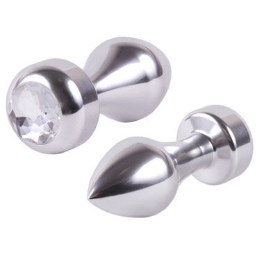 LoveToys Aluminium Silver Diamond, Анальная пробка с кристаллом