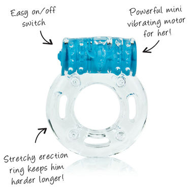 Screaming O Color Pop Plus, голубой - Классическое кольцо с вибрацией - купить в секс шопе
