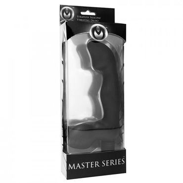 XR Brands Master Series, черный - Женский безремневой страпон с вибрацией - купить в секс шопе