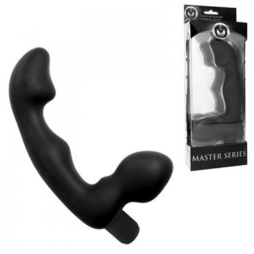XR Brands Master Series, черный, Женский безремневой страпон с вибрацией