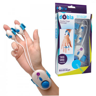 XR Brands Dobla Double Finger Massager, Двойная вибронасадка на пальцы