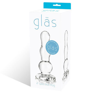 Glas Butt Plug, 9 см - Прозрачная анальная елочка - купить в секс шопе